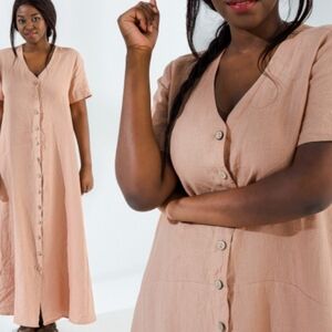 Linenia Linen Button Down Dress